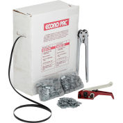Pac Strapping Polypropylene Kit w/ Tensioner/Sealer & Seals, 9000'L x 1/2&quot; Strap Width Coil, Gray