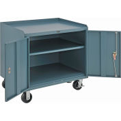Global Industrial™ Mobile Service Bench Cabinet w/ Steel Square Edge Top, 36"W x 26"D, Gray