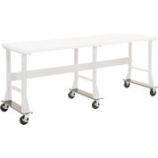 Global Industrial&#153; Caster Base Set for C-Channel Open Leg 96&quot;W x 30 & 36&quot;D Workbench - Gray