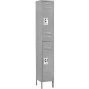 Global Industrial Infinity® Double Tier 2 Door Locker, 12"Wx12"Dx36"H, Gray, Unassembled