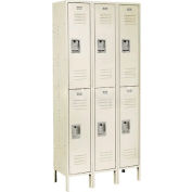 Global Industrial Infinity® Double Tier 6 Door Locker, 12"Wx18"Dx36"H, Tan, Assembled