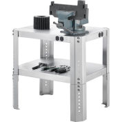 Global Industrial Adjustable Height Shop Stand, 16 Ga. 430 Stainless Steel, 24"Wx18"Dx18-24"H