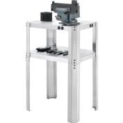 Global Industrial&#153; Adjustable Height Machine Stand, 430 Stainless Steel, 24&quot;Wx18&quot;Dx30-36&quot;H