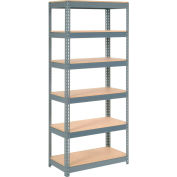 Global Industrial Extra Heavy Duty Shelving 36"W x 24"D x 72"H With 6 Shelves, Wood Deck, Gry