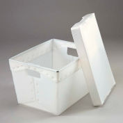 Global Industrial Corrugated Plastic Totes - Postal Nesting with Lid 18-1/2x13-1/4x12 Natural - Pkg Qty 10