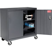 Sandusky Mobile Work Height Storage Cabinet TA2R462442 Double Door - 46x24x48, Charcoal