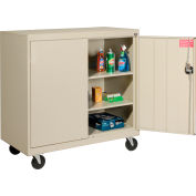Sandusky Mobile Work Height Storage Cabinet TA2R462442 Double Door - 46x24x48, Putty