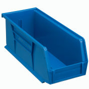 Global Industrial Plastic Stack & Hang Bin, 4-1/8"W x 10-7/8"D x 4"H, Blue - Pkg Qty 12