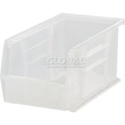 Global Industrial Plastic Stack & Hang Bin, 4-1/8"W x 10-7/8"D x 4"H, Clear - Pkg Qty 12