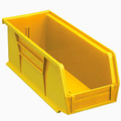 Global Industrial Plastic Stack & Hang Bin, 4-1/8"W x 10-7/8"D x 4'H, Yellow - Pkg Qty 12