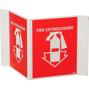 Fire Extinguisher Sign, 180° Visibility, Acrylic, 8" x 14-1/2", VS11R