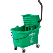 Global Industrial™ Mop Bucket And Wringer Combo 38 Qt., Side Press, Green