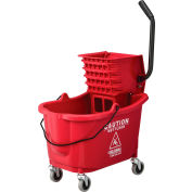 Global Industrial™ Mop Bucket And Wringer Combo 38 Qt., Side Press, Red
