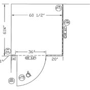 Plastic Laminate Complete In-Corner ADA Approved Compartment Almond