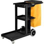 Global Industrial™ Janitor Cart Black with 25 Gallon Vinyl Bag