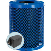 Global Industrial™ TrashTalk™ Thermoplastic Mesh Recycling Can w/Flat Lid, 36 Gal., Blue