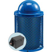 Global Industrial&#153; TrashTalk&#153; Thermoplastic Mesh Recycling Can w/Dome Lid, 36 Gal., Blue