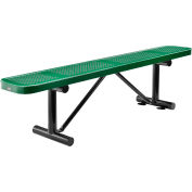 Global Industrial™ 6 ft. Outdoor Steel Flat Bench - Perforated Metal - Green