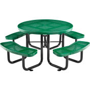 Global Industrial&#153; 46&quot; Round Picnic Table, Perforated Metal, Green
