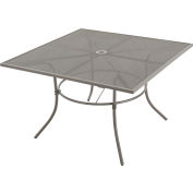 Interion® 48" Square Outdoor Café Table, Steel Mesh, Gray