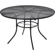 Interion® 48" Round Outdoor Café Table, Steel Mesh,  Black