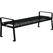 Global Industrial™ 6 ft. Outdoor Park Bench without Back - Steel Slat - Black