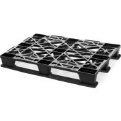 Euro Rackable Plastic Pallet With 3 Bottom Skids 48x32, 2200 Lbs Cap - Pkg Qty 4