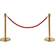 Global Industrial™ Red Vinyl Braided Rope 59" With Ends For Portable Gold Post