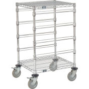 Global Industrial™ 21"L x 24"W x 40"H H Chrome Wire Cart - 4 Level