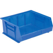 Global Industrial™ Plastic Stack & Hang Bin, 16-1/2"W x 14-3/4"D x 7"H, Blue - Pkg Qty 6