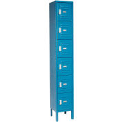 Global Industrial™ Six Tier 6 Door Box Locker, 12"Wx12"Dx12"H, Blue, Assembled