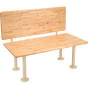 Global Industrial ADA Locker Room Bench Kit W/ Seat, Back & Pedestal, 48"W x 24"D x 17-1/4"H