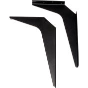Global Industrial Wall Mount Brackets For 24" Deep ADA Locker Bench Top, Black, Pair