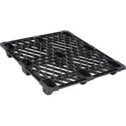 Nestable Shipping Open Deck Pallet, Plastic, 4-Way Entry, 48" x 40", 3500 Lb Static Cap, Black