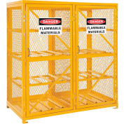 Global Industrial Cylinder Storage Cabinet DBL Door Horizontal, 16 Cylinder Capacity