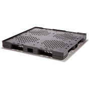 Stackable Automotive Lip Open Deck Pallet, Plastic, 4-Way, 48"x45", 30000 Lb Stat Cap, Black