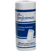GP Preference White Perforated Roll Towel, 100 Towels/Roll, 30 Rolls/Case - 27300