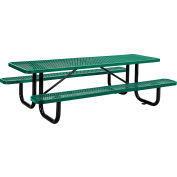 Global Industrial™ 8 ft. Rectangular Outdoor Steel Picnic Table - Expanded Metal - Green
