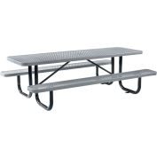 Global Industrial™ 8' Rectangular Picnic Table, Expanded Metal, Gray