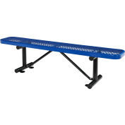 Global Industrial™ 6 ft. Outdoor Steel Flat Bench - Expanded Metal - Blue