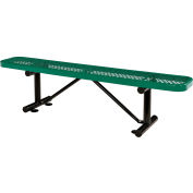 Global Industrial 6' Outdoor Steel Flat Bench, Expanded Metal, Green