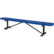 Global Industrial™ 8 ft. Outdoor Steel Flat Bench - Expanded Metal - Blue