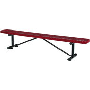 Global Industrial™ 8' Outdoor Steel Flat Bench, Expanded Metal, Red