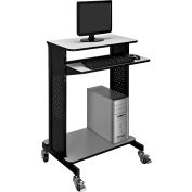 Global Industrial™ Mobile Computer Workstation & Standing Desk With Keyboard & Mouse Tray