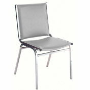 KFI Stack Chair - Armless - Vinyl - 2" thick Seat Light Gray Vinyl