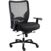 Interion® Big and Tall Waiting Room Chair - Fabric - High Back - Black ...