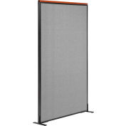 Interion® Deluxe Freestanding Office Partition Panel, 36-1/4"W x 97-1/2"H, Gray