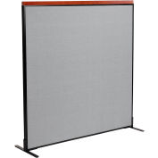 Interion® Deluxe Freestanding Office Partition Panel, 60-1/4"W x 61-1/2"H, Gray