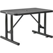 Global Industrial 4' Rectangular Steel Outdoor Table, Expanded Metal, Black
