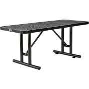 Global Industrial 6' Rectangular Steel Outdoor Table, Expanded Metal, Black
